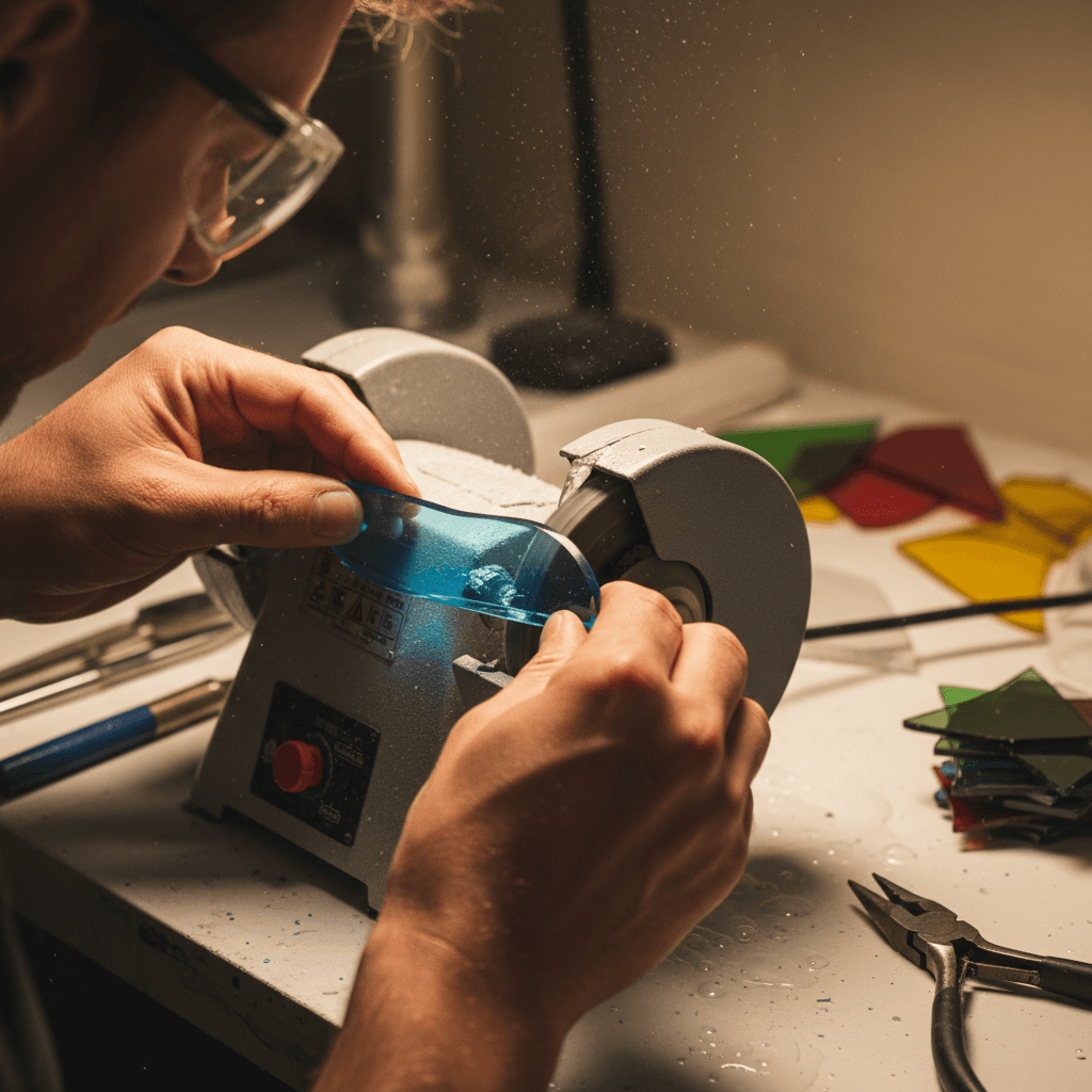 Glass edge grinding and finishing process